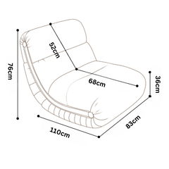 Sleek Black Synthetic Fiber Caterpillar Lounge Chair Rocking Single Sofa with Sturdy Construction