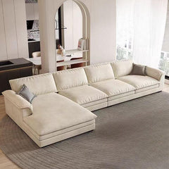 1-Chaise L-Shape Sofa in Cream