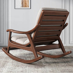 Indoor rocking chair with cushions in dark gray