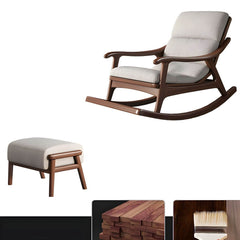 Contemporary rocking chair with ottomans