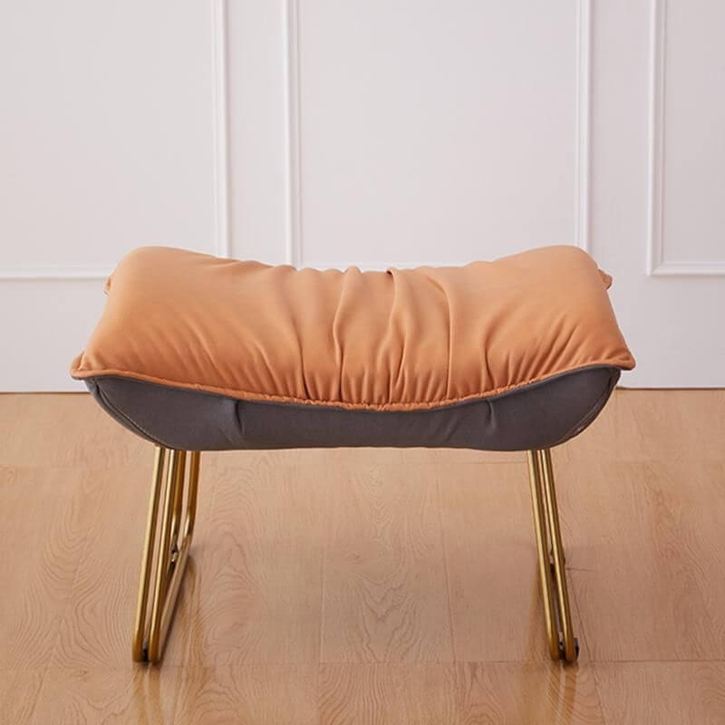 22-inch Rectangular Footstool with Solid Color Upholstery