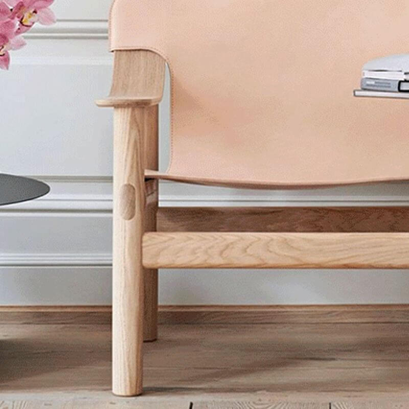 Durable wood armchair with clean lines