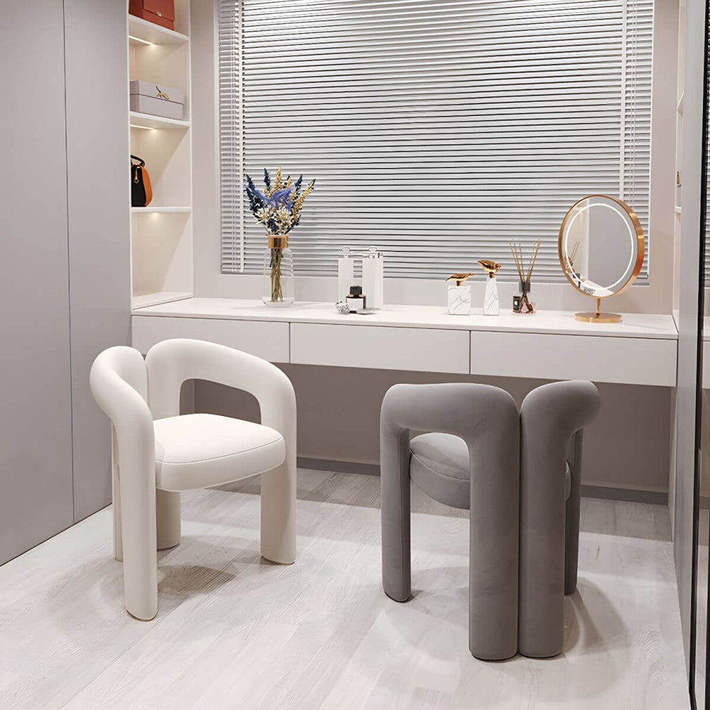 Modern solid color vanity stool in Black