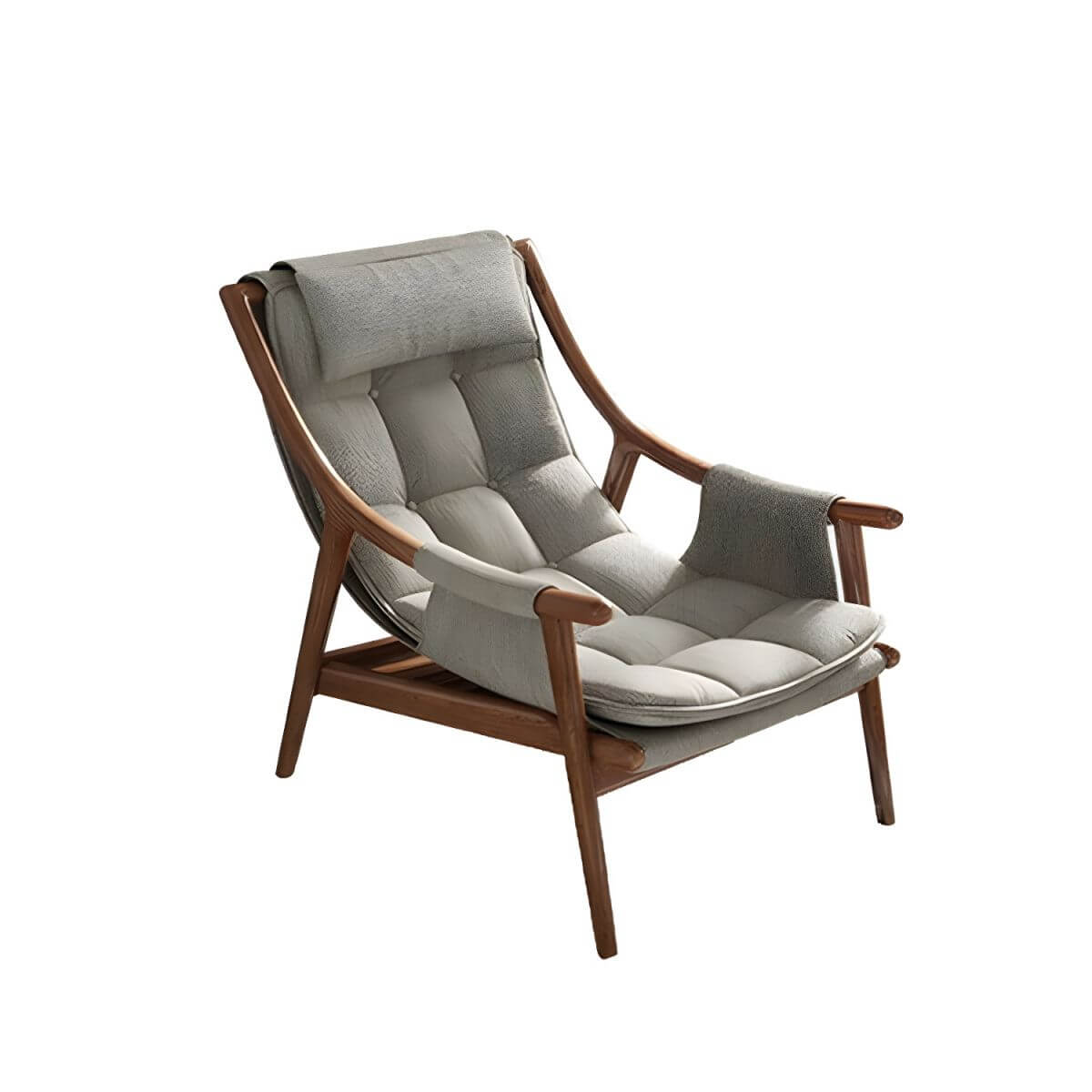 Scandinavian solid color recliner gray Main image