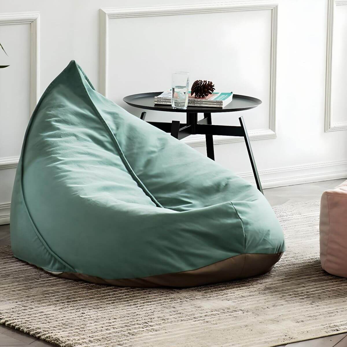 Pink velvet bag leisure chair Main image