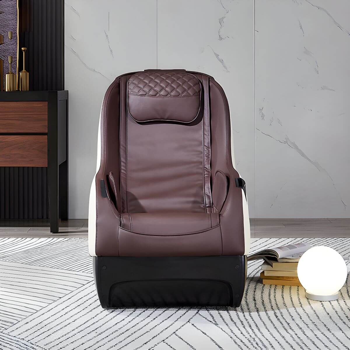 Faux leather recliner in gray