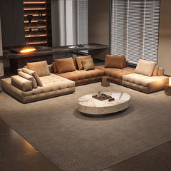 4 Piece Sectional Sofa in Light Brown