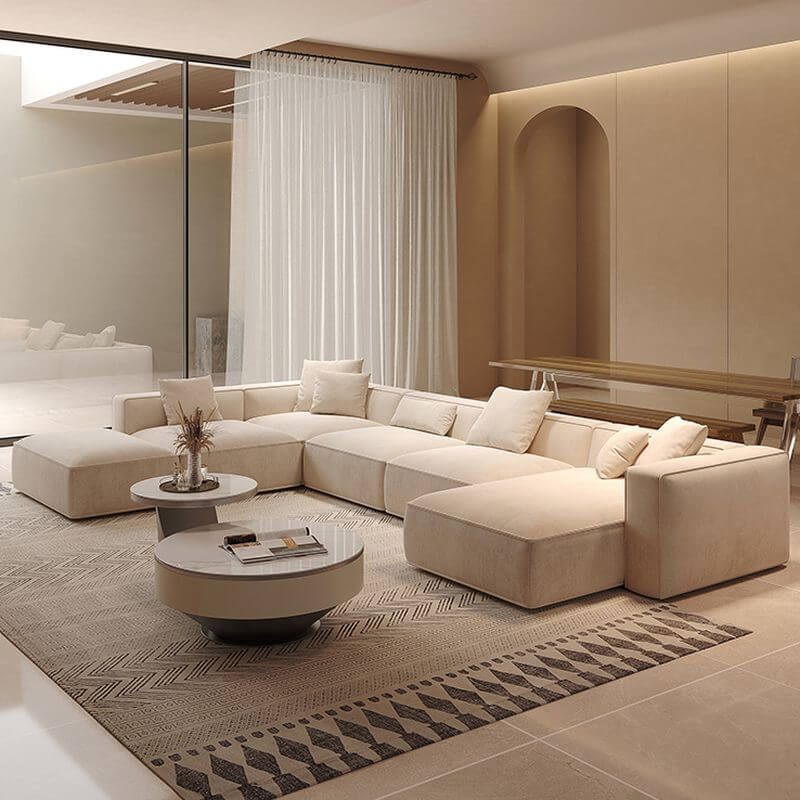 4 Pc U-Shape Parlor Sofa Recliner front view Main image