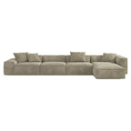 Interior design with 5-seater sofa