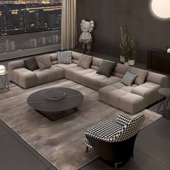 4 Pc U-Shape Sofa Recliner in a modern living room