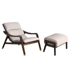 Scandinavian Wooden Ottoman Recliner