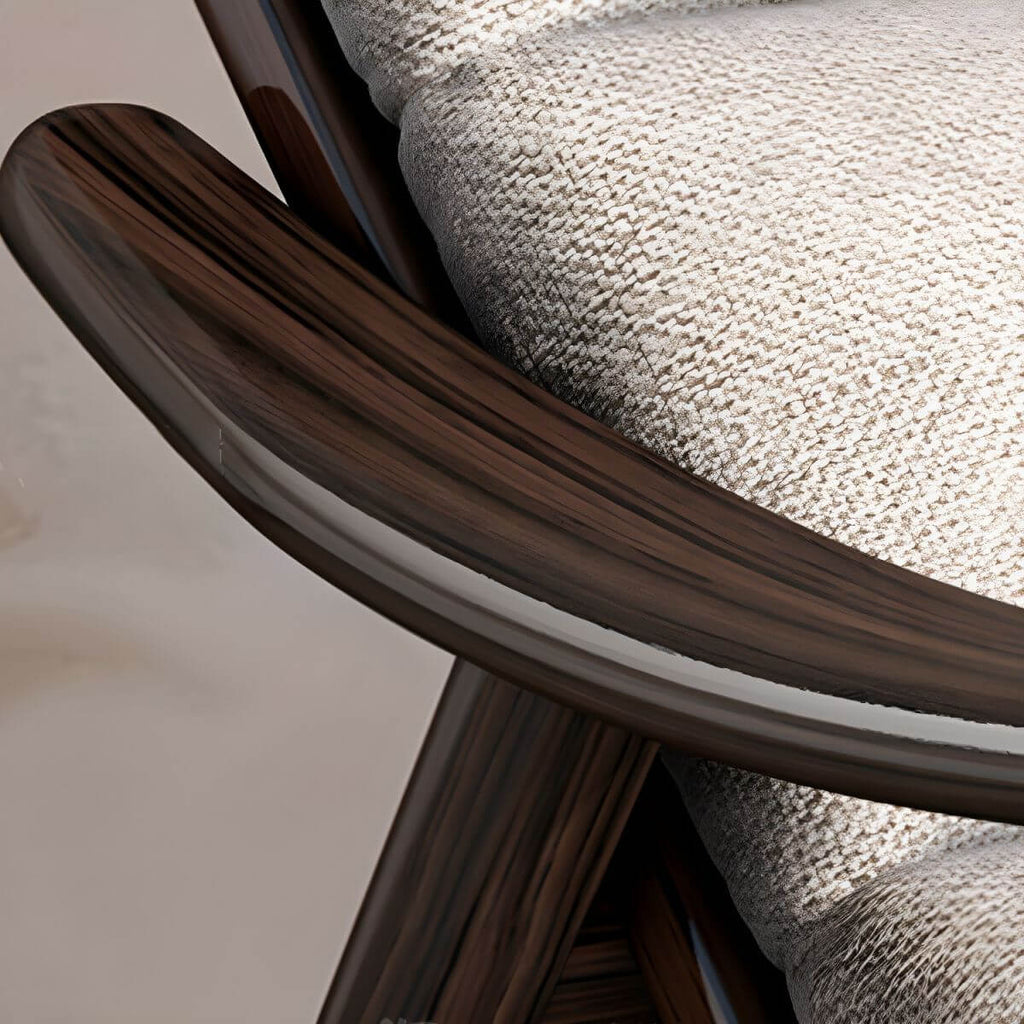 Elegant interior with wooden recliner