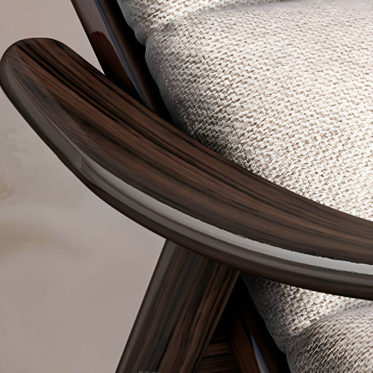 Elegant interior with wooden recliner