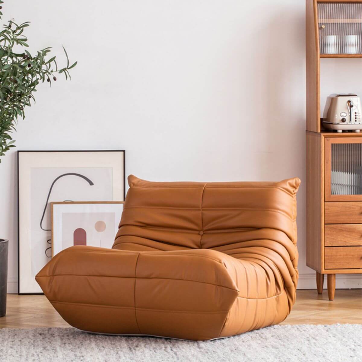 Armless chair in stylish living room setting