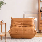 Elegant faux leather chair with no armrests