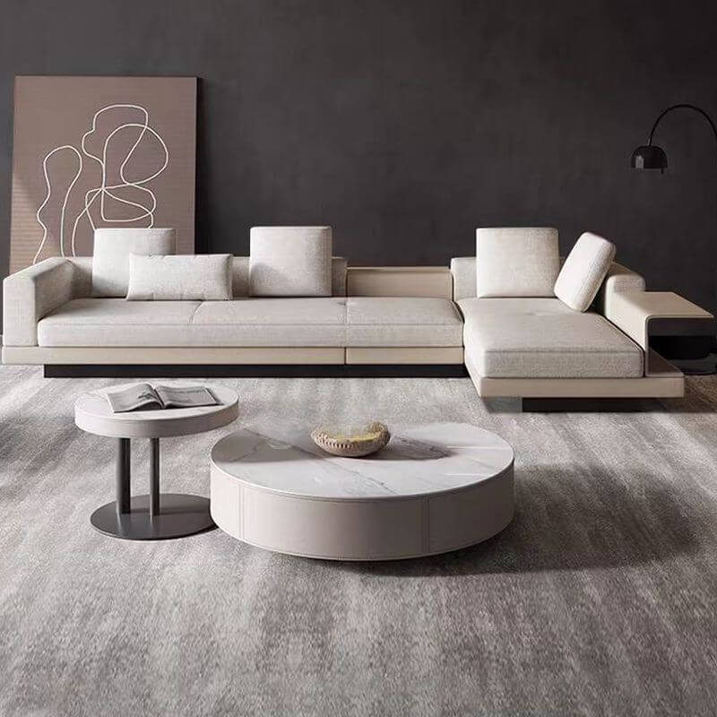 5 person sectional sofa in chalk color Main image