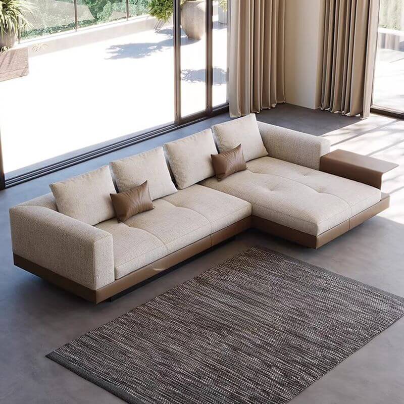 5 Person/7-Seater Right Hand Facing/Reversible Sofa Recliner/Corner Sectional in Chalk Secondary image
