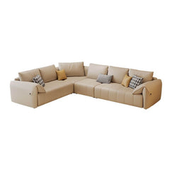 modern living room with L-shape sofa