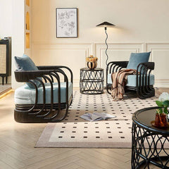 Rattan frame accent chair design