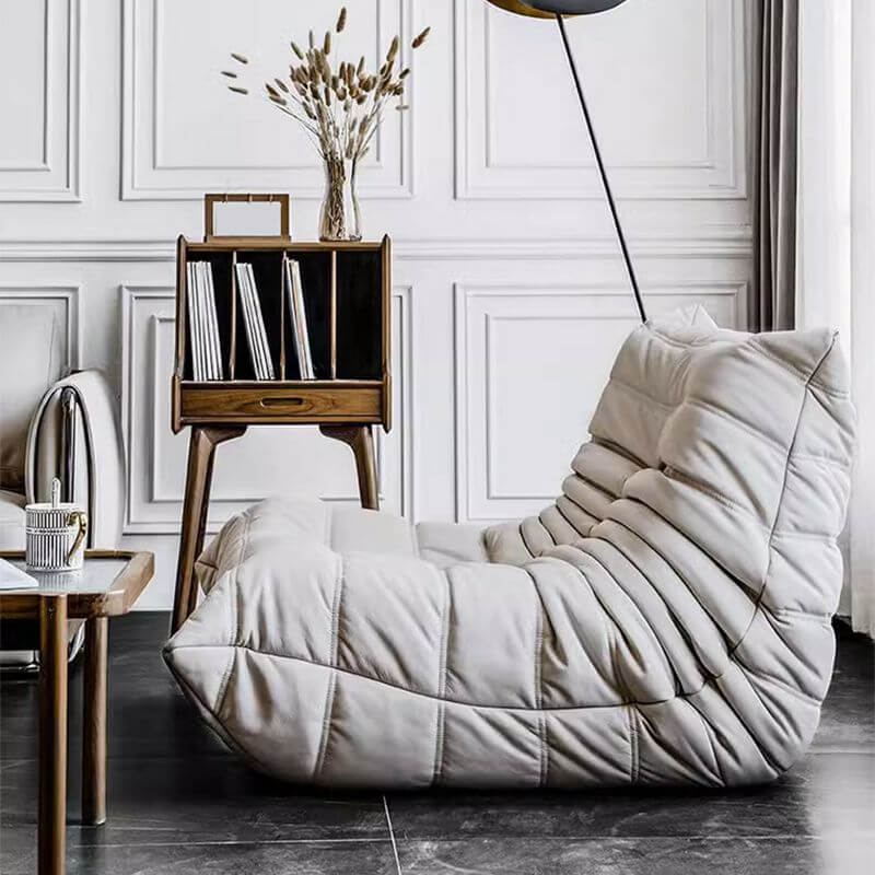 Antikes echtes Leder Armless Beanie Chair/Bag Sofa Caterpillar Chair Togo Sofa, Boden Design Zweitbild
