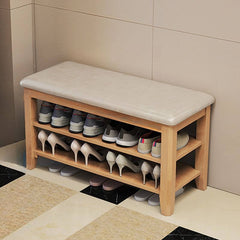 Wooden frame detail of accent bench with storage