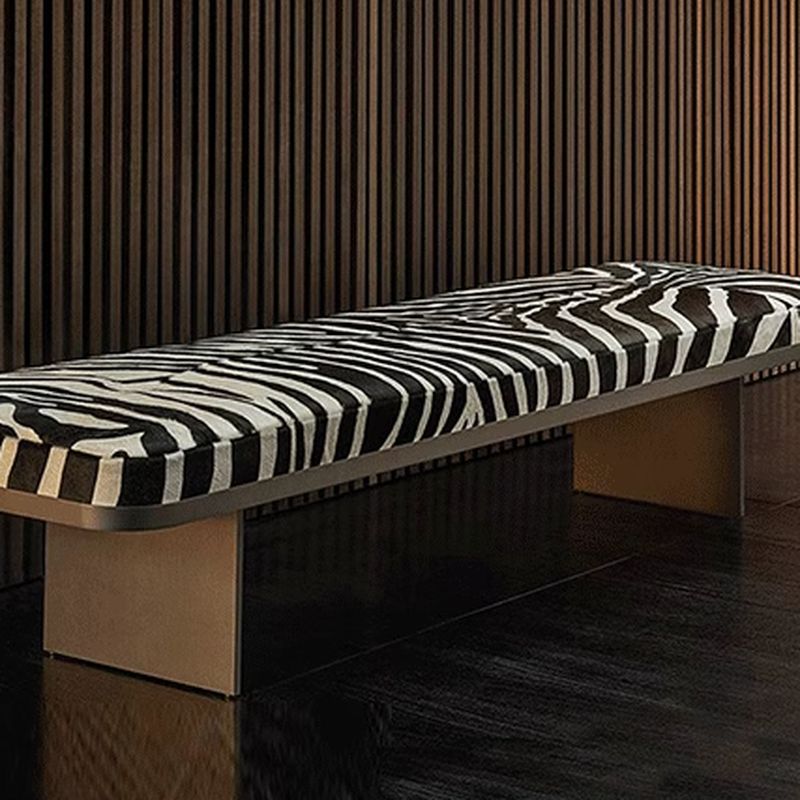 Cozy Bedroom with Striped Bench