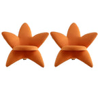 Cozy fuzzy fabric arm chair with fixed back