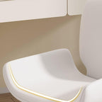 Plush upholstered seat of accent stool