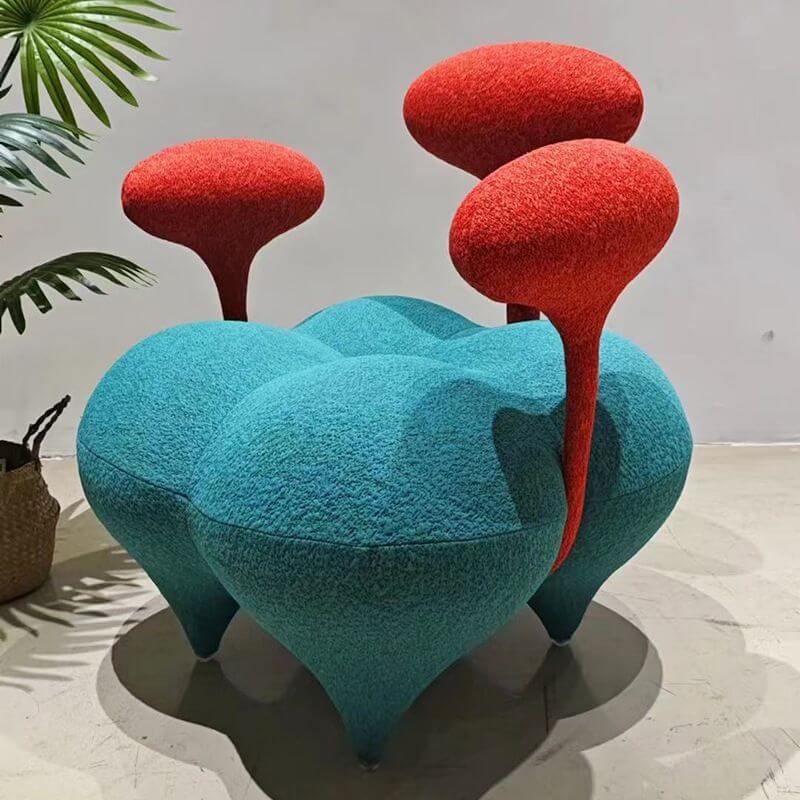 Silla de Acento Ergonómica de Color Sólido Art Deco Azul/Verde Lima/Blanco con Respaldo y Brazos Fijos para Sala de Estar Imagen secundaria del producto