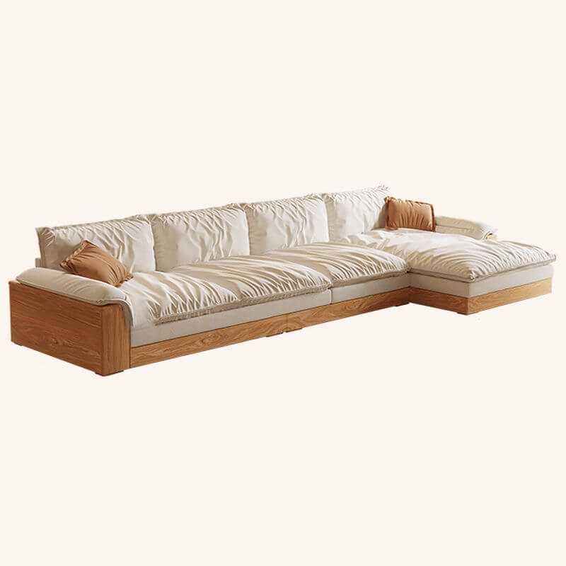 Art Deco Chalk Solid Color Floor Sofa in living room メイン画像