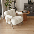 Sewn pillow back detail of the arm chair