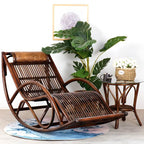 Art Deco Natural Wood Rocking Armchair in Cherry Wood