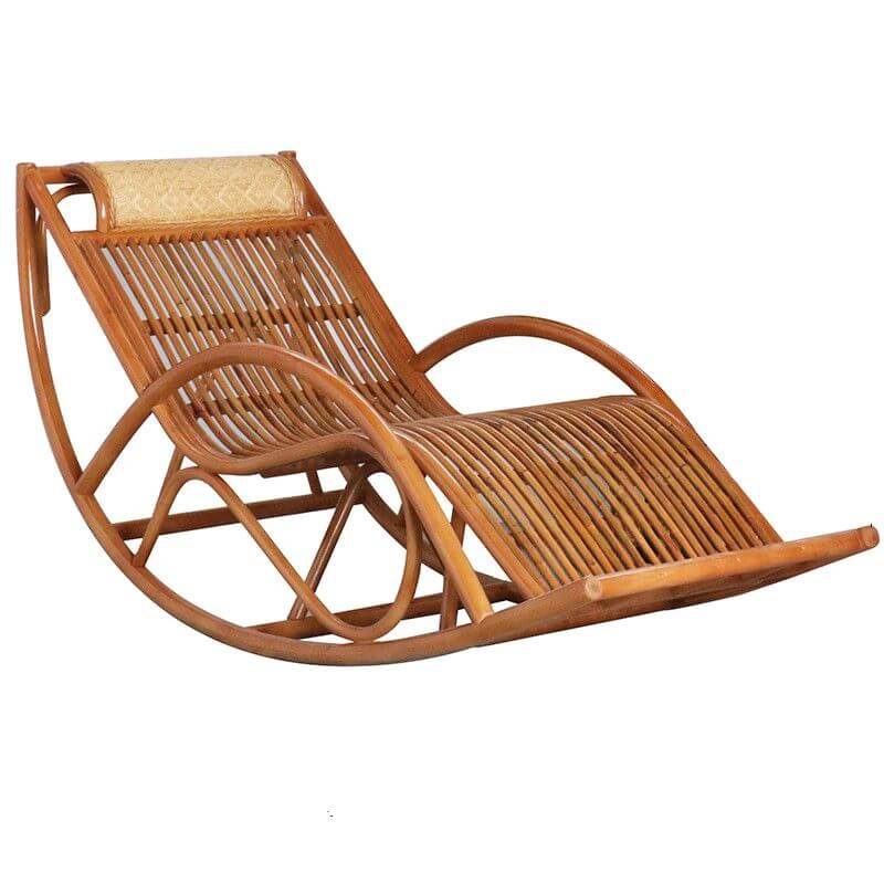 Art Deco Natural Wood Rocking Armchair in Cherry Wood