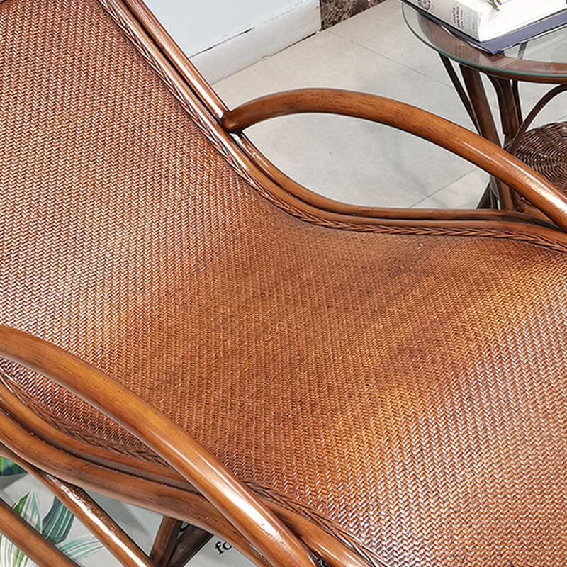 Rattan woven detail on Art Deco Rocking Armchair