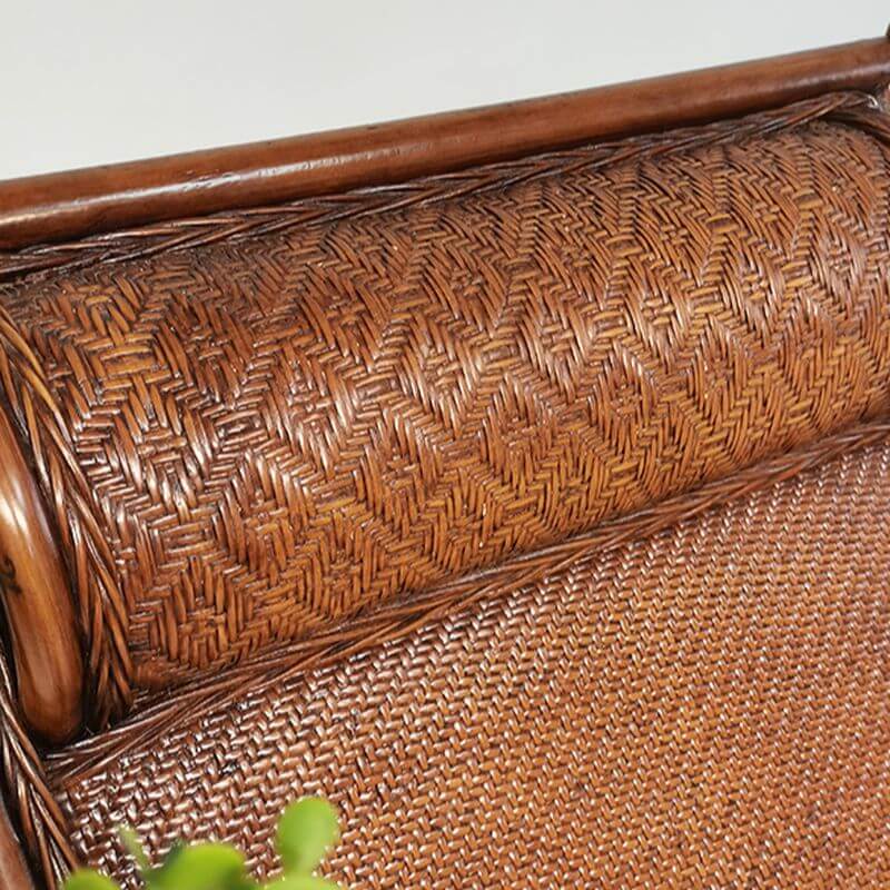 Single seating capacity rocking armchair in natural wood