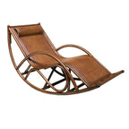 Natural Wood Rocking Armchair with Track Arms