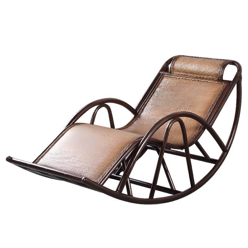 Art Deco Natural Wood Rocking Chair in Black