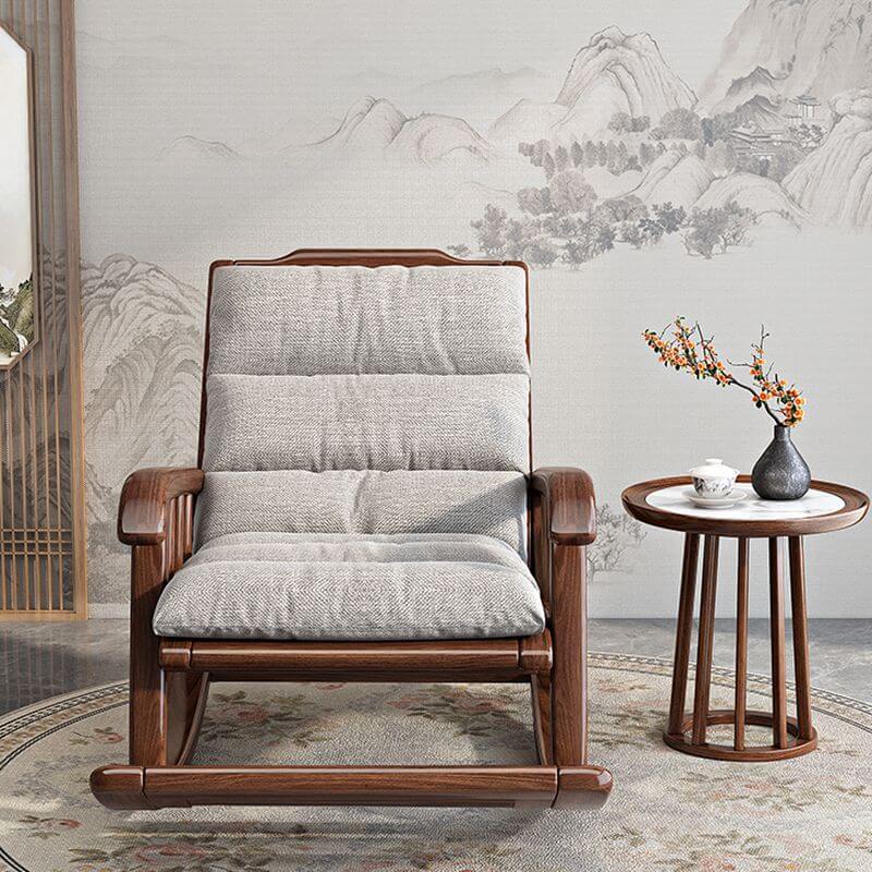 Art Deco rocking chair in light gray upholstery