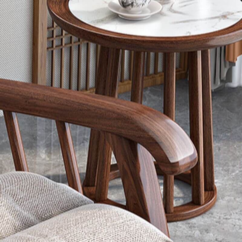 Chalk/Auburn Ergonomic Rocking Reading Chair with Solid Wood Frame