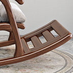 Chalk/Auburn Ergonomic Rocking Reading Chair with Solid Wood Frame