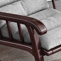 Elegant upholstered seat of the rocking chair