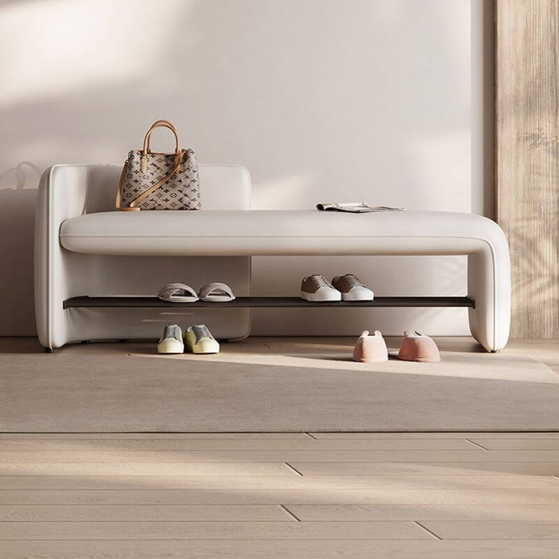 art deco shoe bench tangerine color Image principale du produit