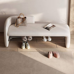 faux leather upholstered bench