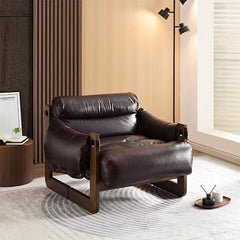 black and sepia upholstered arm chair