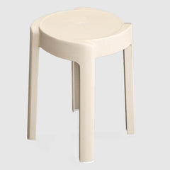 White solid color plastic stool