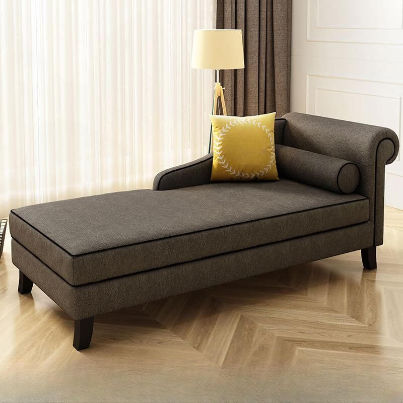 Chaise longue Art Deco couleur unie pour salon avec accoudoir gauche/droit Image secondaire du produit