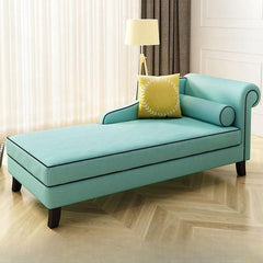 Blue plush chaise chair for modern interiors