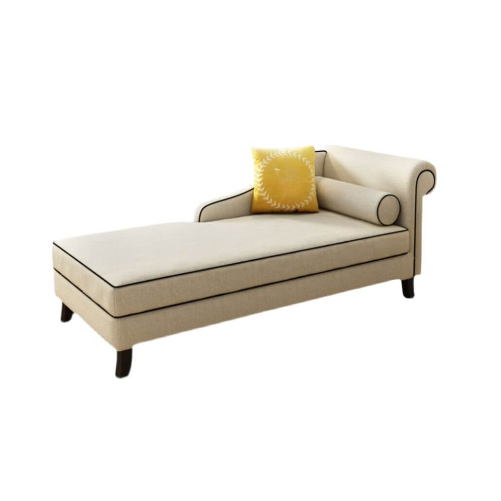 Modern left-arm chaise with plush cushioning