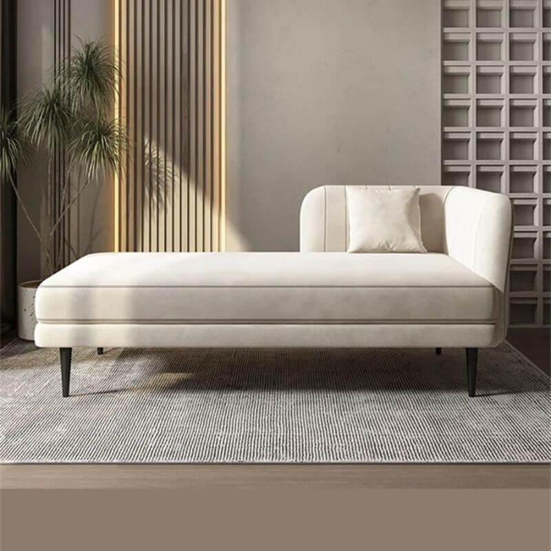 Art Deco solid color flannel reclining chaise lounge メイン画像