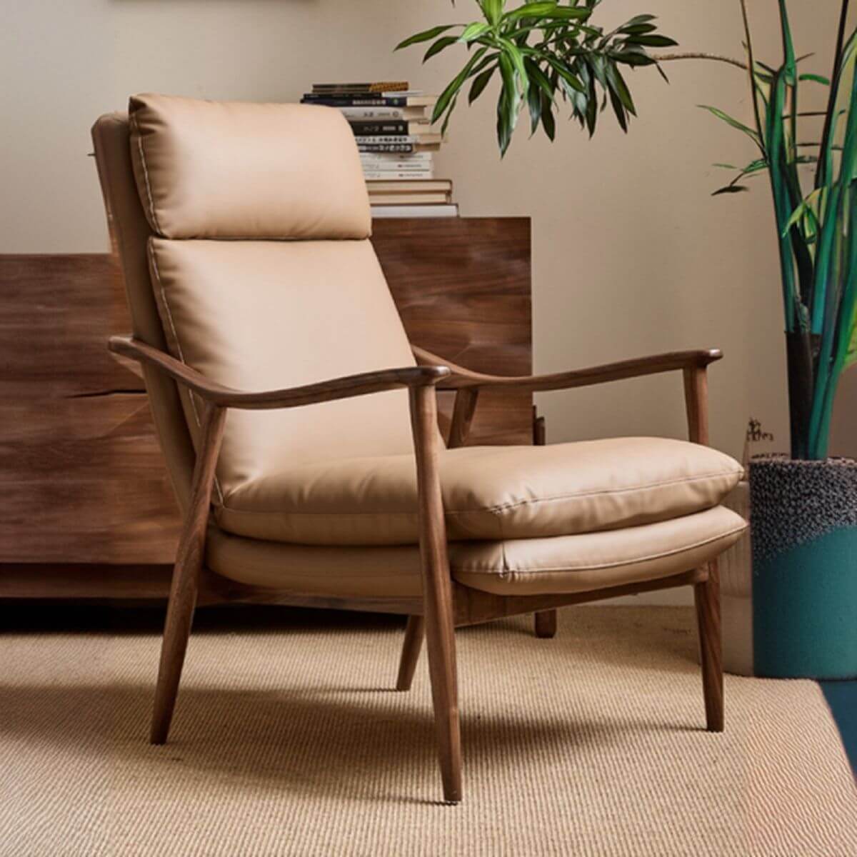 Art Deco green arm chair with pillow back Main image